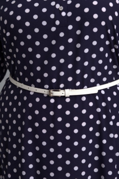 Платье из шифона с отрезной линией талии и съемным поясом Anelli 670 т.синий - фото 2