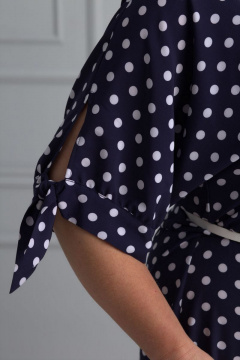 Платье из шифона с отрезной линией талии и съемным поясом Anelli 670 т.синий - фото 3