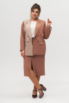 Белая блуза из текстиля с прямым силуэтом и отворотами Anelli 1082 белый - фото 4