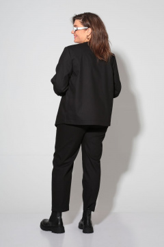 Жакет оверсайз с асимметричным дизайном из текстиля и хлопка GRATTO 7229 черный - фото 5