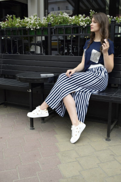 Шифоновая блуза с карманами из пайеток для лета AMORI 6159 - фото 1