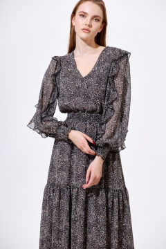 Платье в стиле casual с воланом и V-образным вырезом Орхидея 1187-1 - фото 4