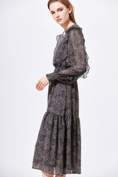 Платье в стиле casual с воланом и V-образным вырезом Орхидея 1187-1 - фото 3