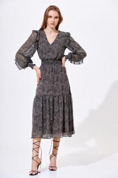 Платье в стиле casual с воланом и V-образным вырезом Орхидея 1187-1 - фото 1