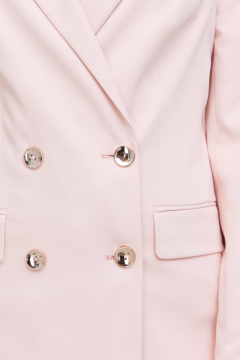 Жакет двубортный с прорезными карманами и клеткой Domna 8418 пудра - фото 2