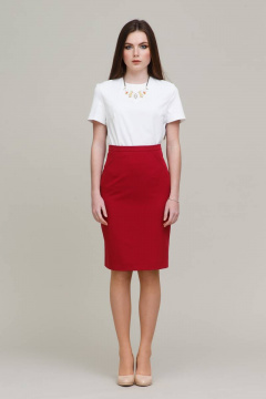 Юбка карандаш из текстиля с высокой посадкой Domna 71091 малина - фото 1