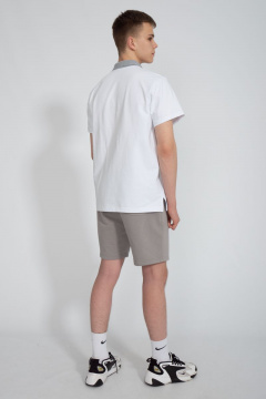 Премиальная футболка поло мужская из хлопка белая летняя Kivviwear 3010.03 - фото 5