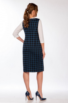 Демисезонный сарафан из трикотажа с карманами Belinga 1208 синий - фото 4