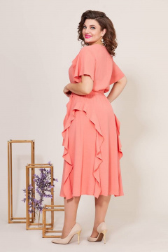 Платье с воланами и ремешком на резинке из текстиля Mira Fashion 5225 - фото 2