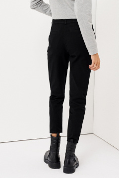 Черные брюки с высокой посадкой из хлопка для casual образов Панда 106060w черный - фото 3