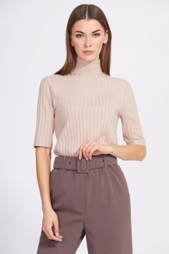 Брюки о-образного силуэта, зауженные к низу из костюмной ткани EOLA 2369 темный_песок - фото 4