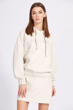 Юбка из костюмной ткани с застежкой на молнию и пуговицу EOLA 2374 молочный - фото 5