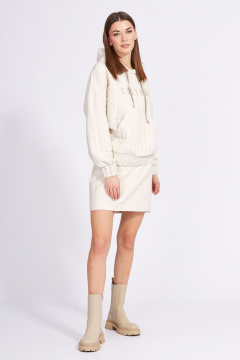 Юбка из костюмной ткани с застежкой на молнию и пуговицу EOLA 2374 молочный - фото 4