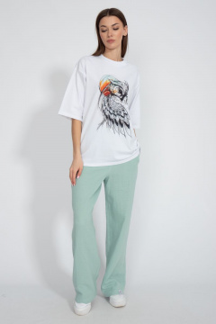 Футболка свободного кроя из трикотажа для летнего образа Kivviwear 4034.24 - фото 3