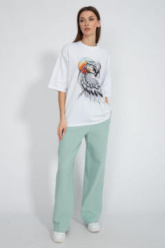 Футболка свободного кроя из трикотажа для летнего образа Kivviwear 4034.24 - фото 2