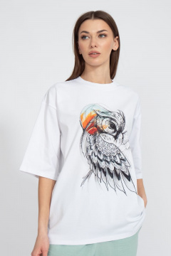 Футболка свободного кроя из трикотажа для летнего образа Kivviwear 4034.24 - фото 1