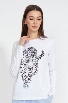 Лонгслив классический из трикотажа хлопка на каждый день Kivviwear 4061.43 - фото 1