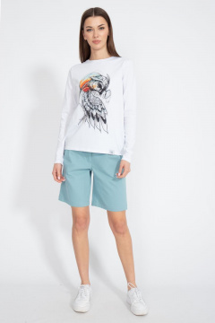 Лонгслив классический из трикотажа хлопка на каждый день Kivviwear 4061.44 - фото 3