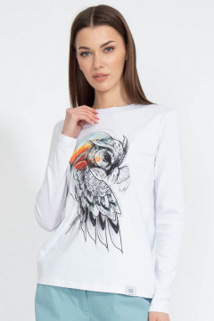 Лонгслив классический из трикотажа хлопка на каждый день Kivviwear 4061.44 - фото 2