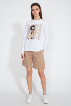 Лонгслив классический из трикотажа хлопка на каждый день Kivviwear 4061.45 - фото 2