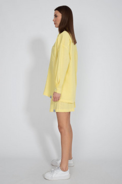 Рубашка лен свободного кроя с накладным карманом Kivviwear 4073.15 - фото 5