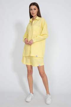 Рубашка лен свободного кроя с накладным карманом Kivviwear 4073.15 - фото 4