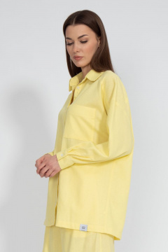 Рубашка лен свободного кроя с накладным карманом Kivviwear 4073.15 - фото 1