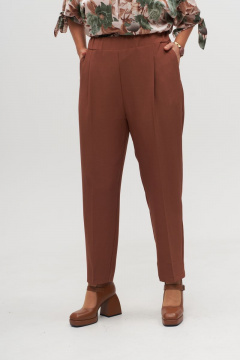 Коричневые брюки из вискозы с боковыми карманами Anelli 895 терракот - фото 2