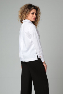 Блузка из хлопкового текстиля с застежкой на молнию и декоративной складкой DOGGI 0151 - фото 2