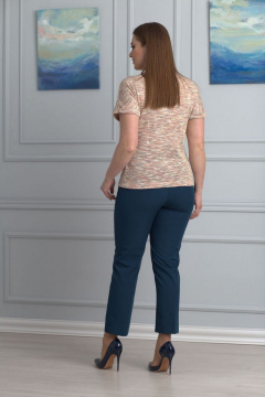 Летний трикотажный топ из мягкого трикотажа цветочного принта Anelli 668 меланж - фото 2