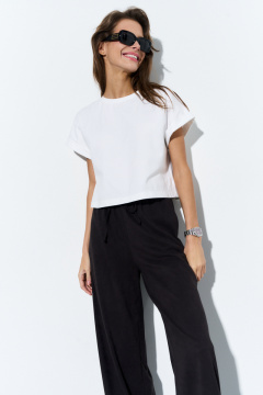 Джемпер хлопковый летний свободного силуэта Luitui R5050 молочный - фото 1