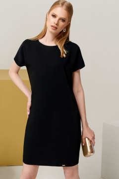 Длинное короткое платье из трикотажа с регулируемым фасоном Панда 119080w черный - фото 2