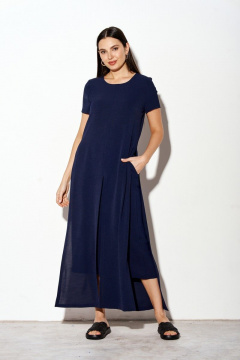 Платье прямого силуэта с втачными рукавами и карманами FOXY FOX 1277 синий - фото 1