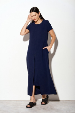 Платье прямого силуэта с втачными рукавами и карманами FOXY FOX 1277 синий - фото 4