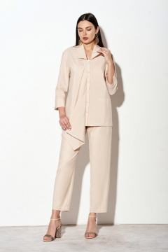 Демисезонный костюм бежевых цветов: брюки и рубашка FOXY FOX 1306 бежевый - фото 5