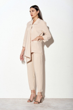 Демисезонный костюм бежевых цветов: брюки и рубашка FOXY FOX 1306 бежевый - фото 4