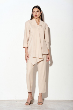 Демисезонный костюм бежевых цветов: брюки и рубашка FOXY FOX 1306 бежевый - фото 2