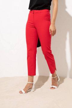 Красные зауженные брюки с шлевками и карманами Femme & Devur 9979 1.12F(164) - фото 4