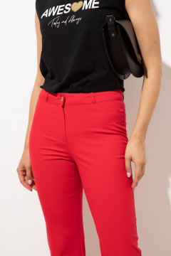 Красные зауженные брюки с шлевками и карманами Femme & Devur 9979 1.12F(164) - фото 3
