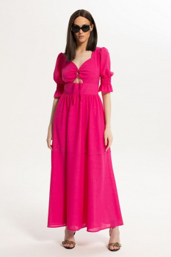 Летнее розовое платье с декоративным отрезным крючком Diva 1531-роз - фото 2