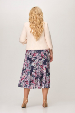 Демисезонный костюм 2-ка из текстиля и шифона Slaviaelit 166-2 сине-лиловый - фото 2