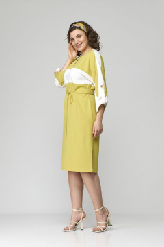 Платье с разрезами и аппликациями на кокетке из текстиля Орхидея 1252 - фото 5