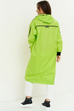 Демисезонный зеленый плащ с капюшоном из текстиля Магия моды 2211 салат - фото 2