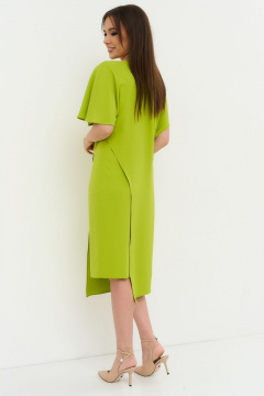 Платье свободного силуэта с асимметричными рукавами Магия моды 2185 салатовый - фото 2