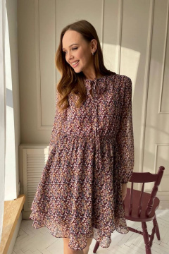 Воздушное шифоновое платье с шнурками и отрезной талией PUR PUR 11-177 - фото 2