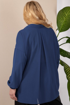 Блузка из шифона с накладными карманами, демисезон Anastasia 963 василек - фото 5