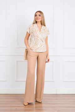 Летний брючный комплект с блузкой и свободными широкими брюками Azzara 902 - фото 1