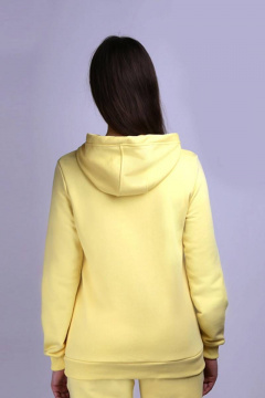 Худи женский из хлопка и трикотажа с накладным карманом Verally 451-1 желтый - фото 2