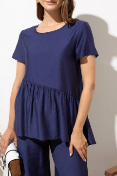 Блуза-тюника из вискозы с коротким рукавом и сборкой Femme & Devur 71068 1.23F(170) - фото 4