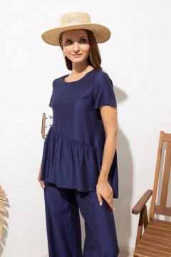 Блуза-тюника из вискозы с коротким рукавом и сборкой Femme & Devur 71068 1.23F(170) - фото 1